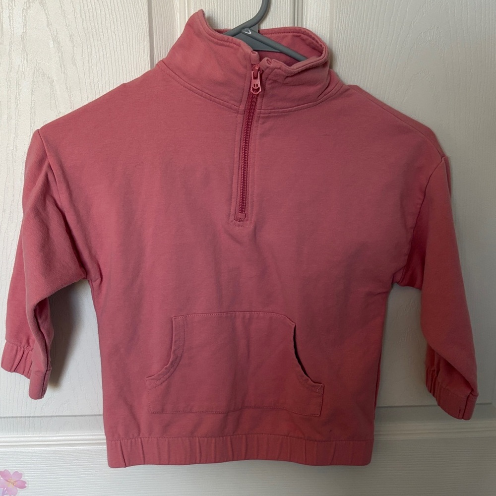Kids Pink Half-Zip Pullover for 4T